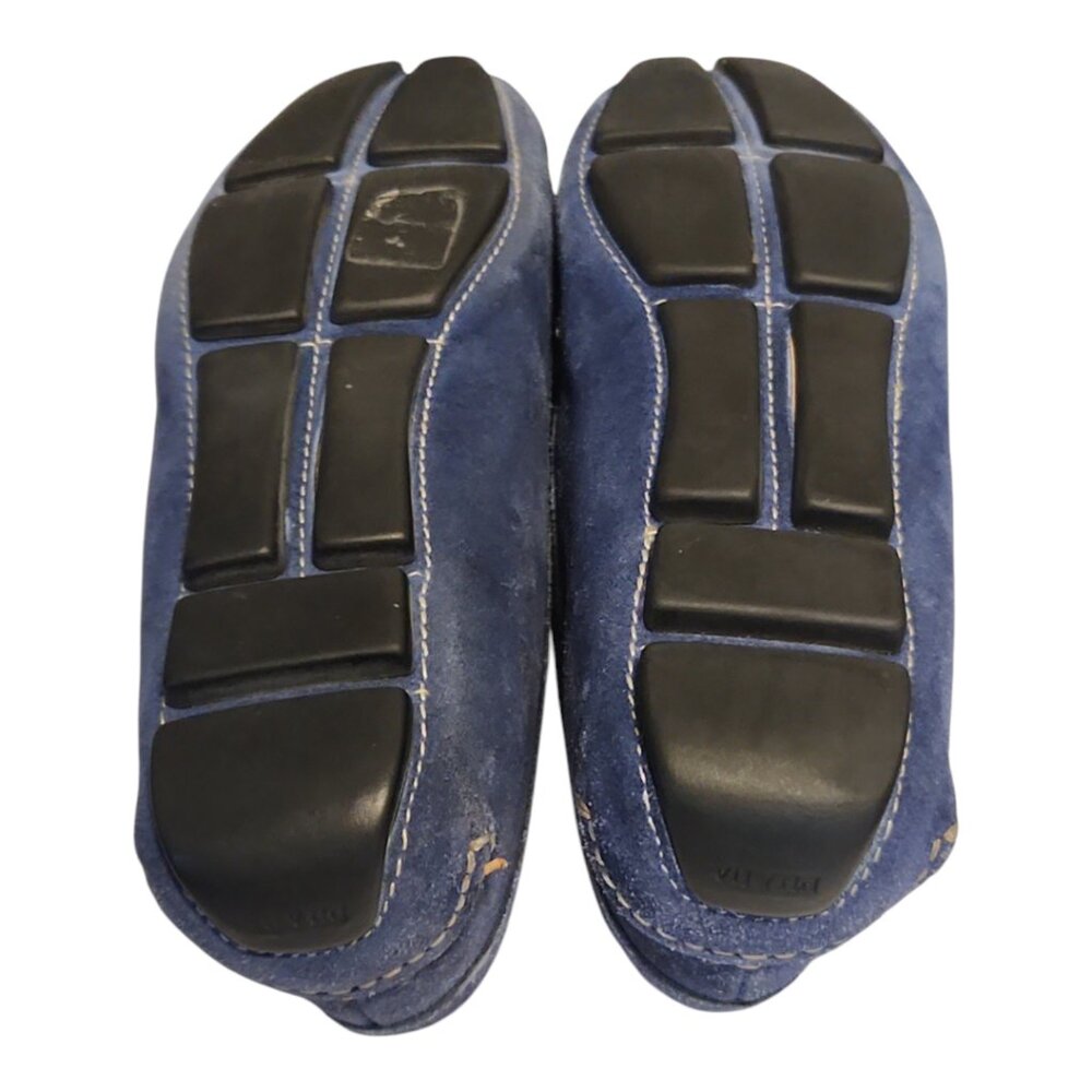 Prada Womens Bleu Suede Bow Driver Loafer 35.5 - Picture 8 of 10